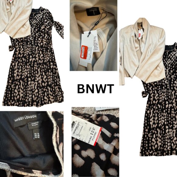 MBNWT Maggy London Dress + BNWT Tahari Jacket | Size 16 | Elegant Occasion Set - Picture 1 of 3
